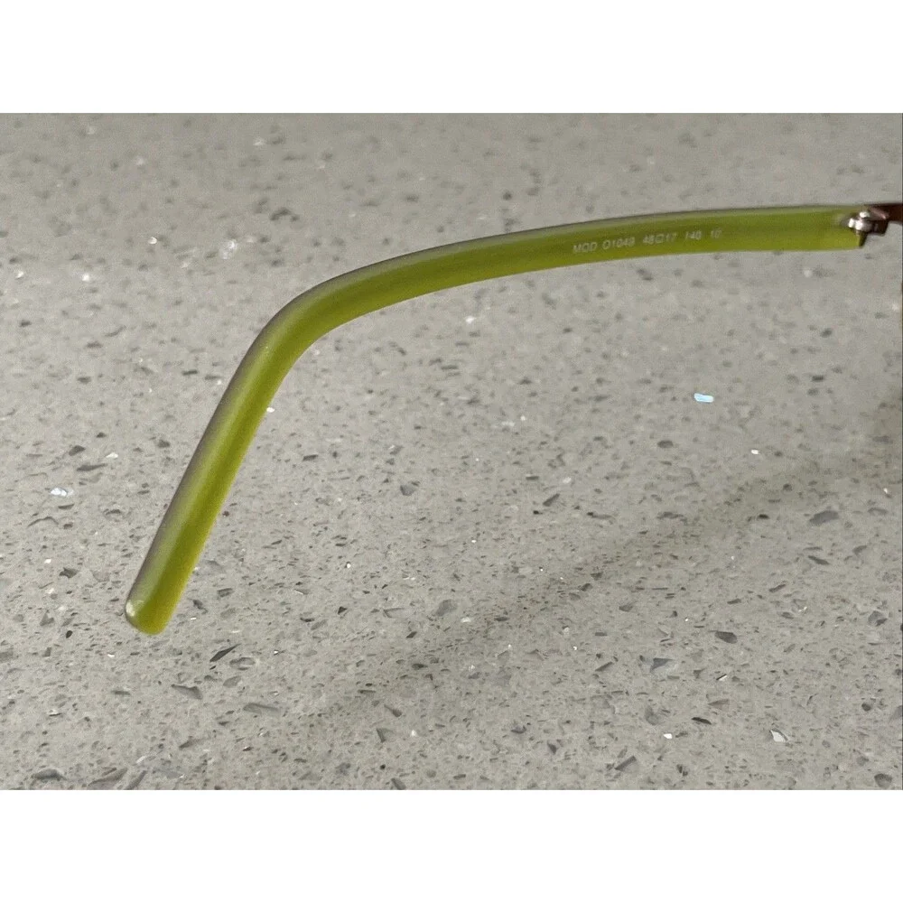 EASYCLIP MOD O1049 BROWN GREEN EYEGLASSES FRAMES ONLY 48-17-140 10 Sunglasses